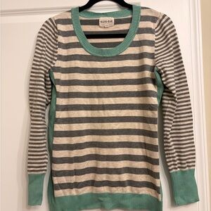Olive & Oak Gray and Mint Striped Sweater